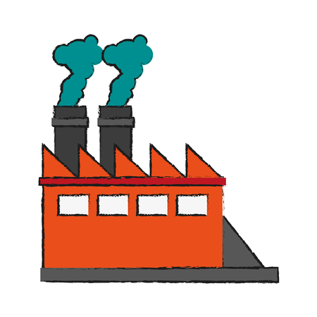 factory cartoon flat illustration icon vector design graphic drawのイラスト素材