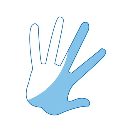 Hand showing five fingers, high five sign gesture vector illustrationのイラスト素材