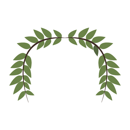 laurel wreath round and half laurel bottom vector illustrationのイラスト素材
