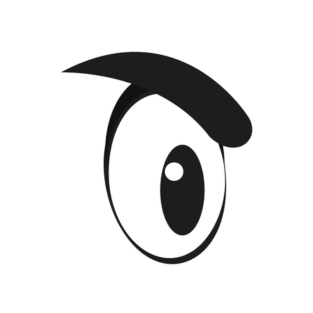 cute cartoon eye eyebrow emotion look vector illustrationのイラスト素材