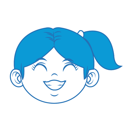cute face girl smiling young child image vector illustrationのイラスト素材