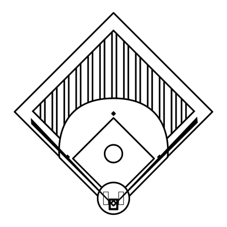 field baseball related icon image vector illustration design  black lineのイラスト素材