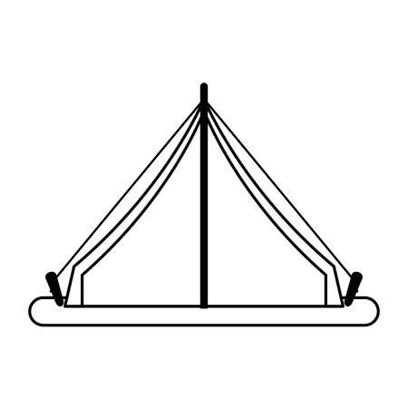 camping tent icon image vector illustration design  black lineのイラスト素材