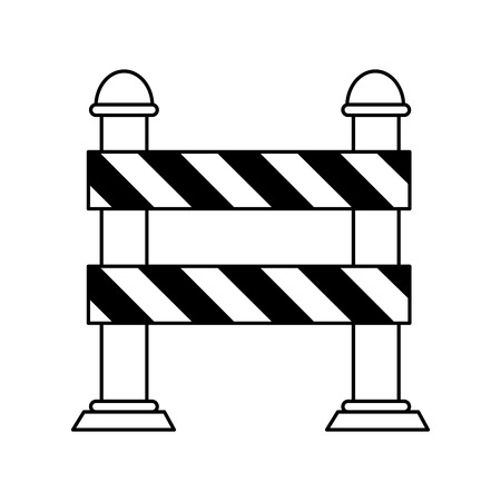 road warning barrier under construction related icon image vector illustration design  black lineのイラスト素材