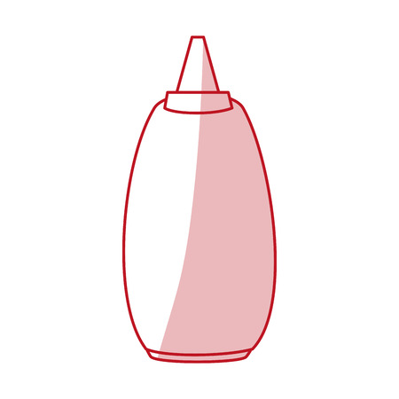 Flat line monocromatic sauce over white background. Vector illustration.のイラスト素材