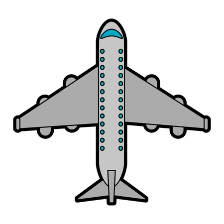 commercial airplane topview icon image vector illustration designのイラスト素材