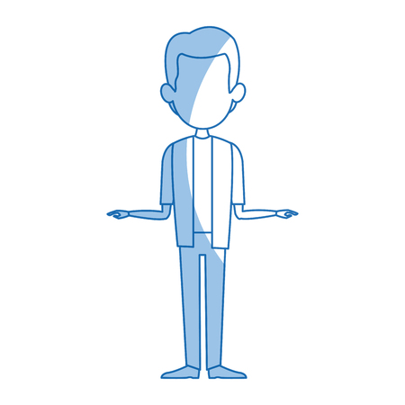 man facelessfigure icon flat style image vector illustrationのイラスト素材