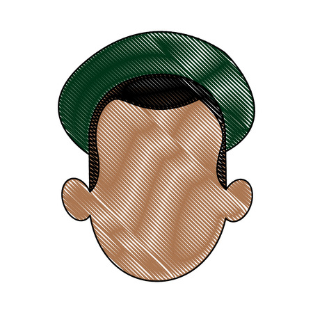 hand drawn portrait man face vector illustrationのイラスト素材