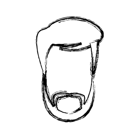 Head man human portrait hair default image vector illustration.のイラスト素材