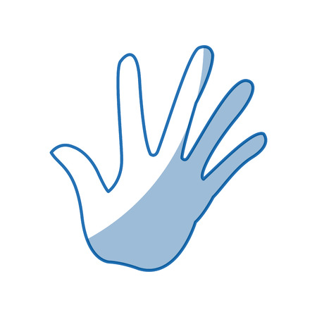 Hand human with five finger show palm vector illustration.のイラスト素材