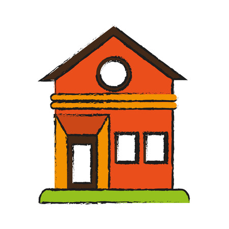 house facade draw illustration vector icon design graphicのイラスト素材