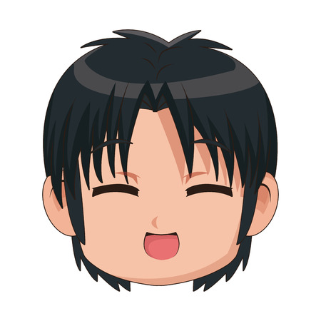 A boy anime male manga cartoon comic vector illustration.のイラスト素材