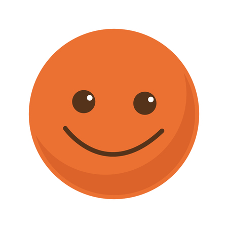 orange smile emoticon button icon vector illustrationのイラスト素材