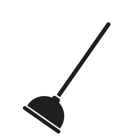 toilet plunger with handle cleaning icon vector illustrationのイラスト素材