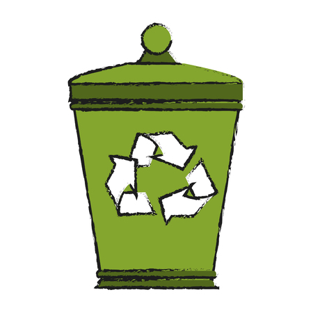 garbage can eco freindly related icon image vector illustration design  sketch styleのイラスト素材