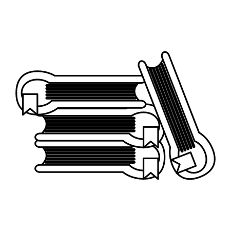book pile icon image vector illustration design  black lineのイラスト素材