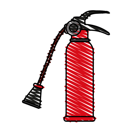 Fire extinguisher flames icon vector illustration design graphic scribbleのイラスト素材