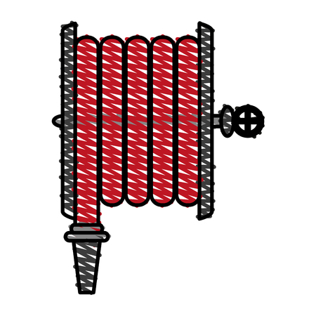 Fire extinguish hose icon vector illustration design graphic scribbleのイラスト素材
