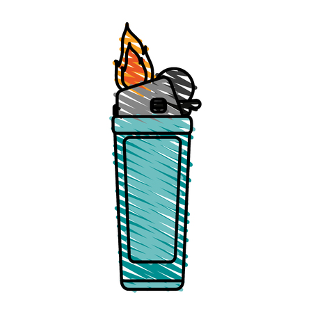 Fire flame lighter icon vector illustration design graphic scribbleのイラスト素材