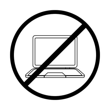 not use laptop sign communication technology vector illustrationのイラスト素材