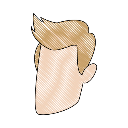 man cartoon face adult caricature character vector illustrationのイラスト素材