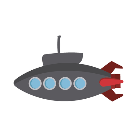 submarine with periscope bathyscaphe cartoon vector illustrationのイラスト素材