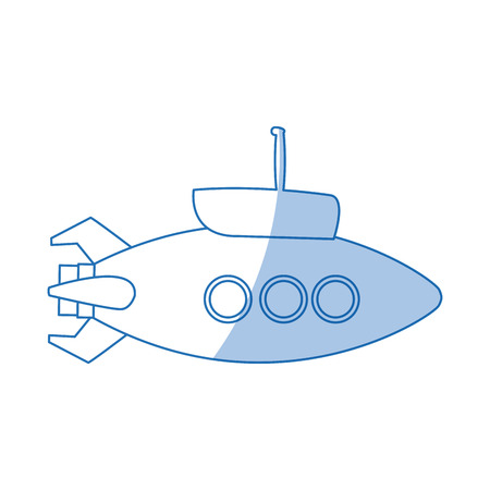submarine with periscope bathyscaphe cartoon vector illustrationのイラスト素材