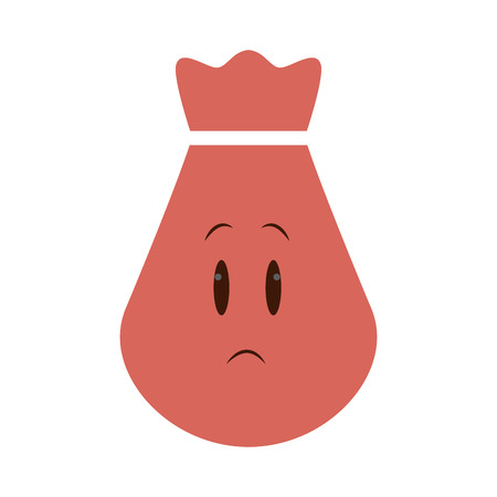 kawaii pink bag money cash cartoon vector illustrationのイラスト素材