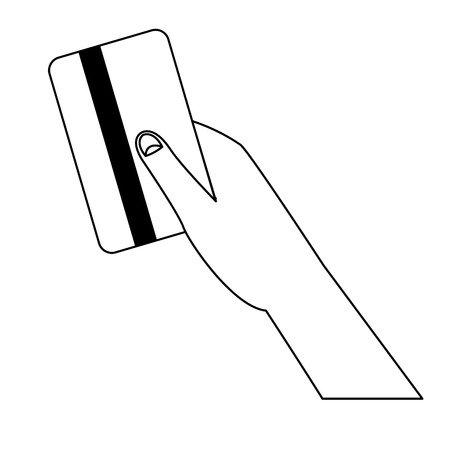 hand holds credit card payment purchase transaction vector illustrationのイラスト素材