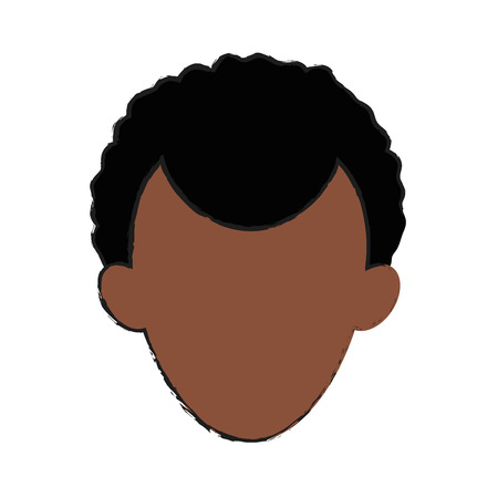 head of faceless young man icon image vector illustration design  sketch styleのイラスト素材