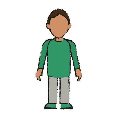 faceless young man icon image vector illustration design  sketch styleのイラスト素材