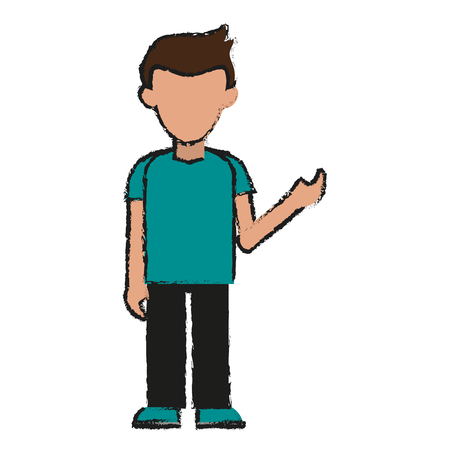 faceless young man icon image vector illustration design  sketch styleのイラスト素材
