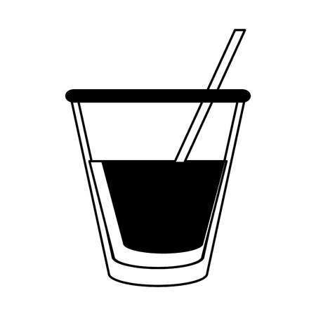 coffee beverage in glass cup  icon image vector illustration designのイラスト素材
