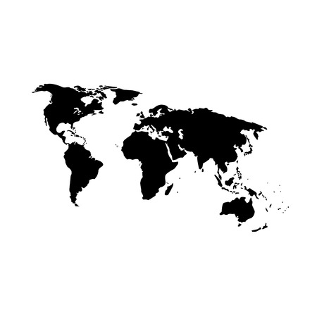 silhouette map world location landmark vector illustrationのイラスト素材