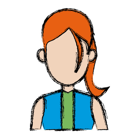 avatar of woman character portrait female vector illustrationのイラスト素材