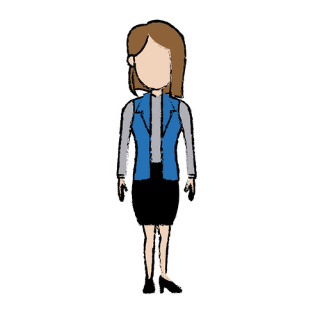 standing woman character female people business vector illustrationのイラスト素材