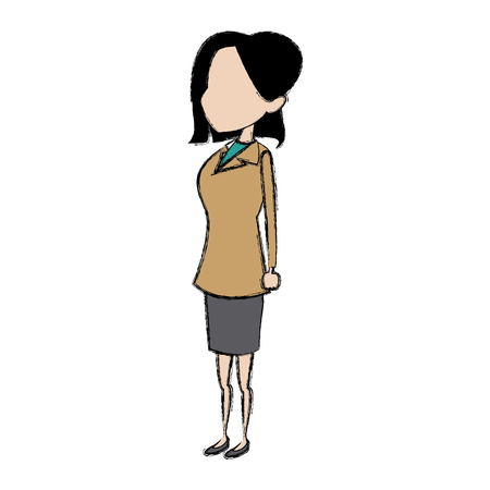 standing woman character female people business vector illustrationのイラスト素材