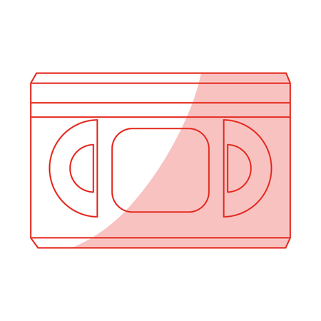Flat line monocromatic movie tape over white background vector illustrationのイラスト素材