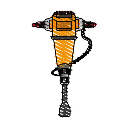 drill doodle over white background vector illustrationのイラスト素材