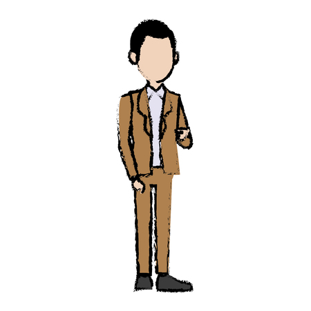 A standing man characterのイラスト素材