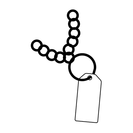 paper tag with ring market empty with chain vector illustrationのイラスト素材