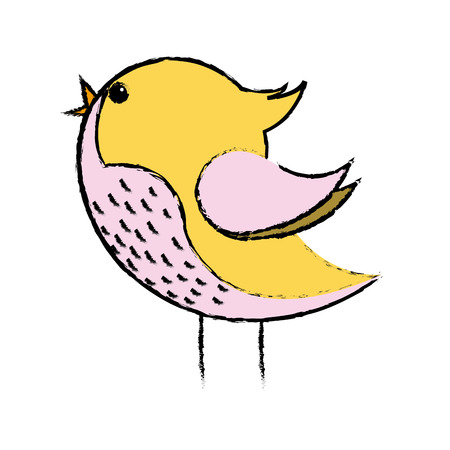 cute bird birthday decoration celebration icon vector illustrationのイラスト素材