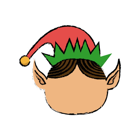 happy merry christmas elf character vector illustrationのイラスト素材