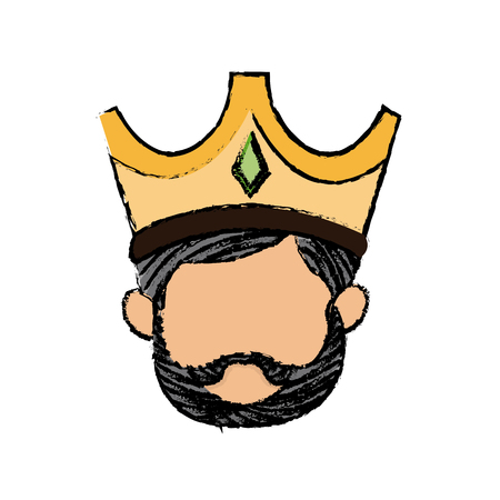 cute cartoon wise king manger character vector illustrationのイラスト素材