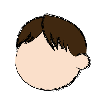 beautiful little face boy cute child vector illustrationのイラスト素材