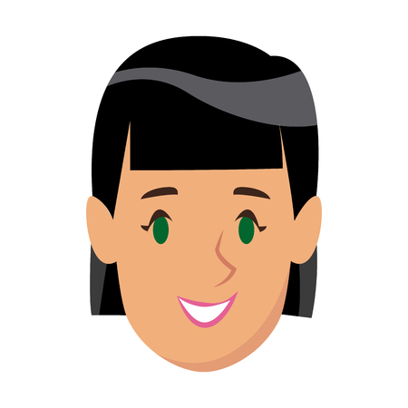 cartoon beauty girl smiling portrait female vector illustrationのイラスト素材