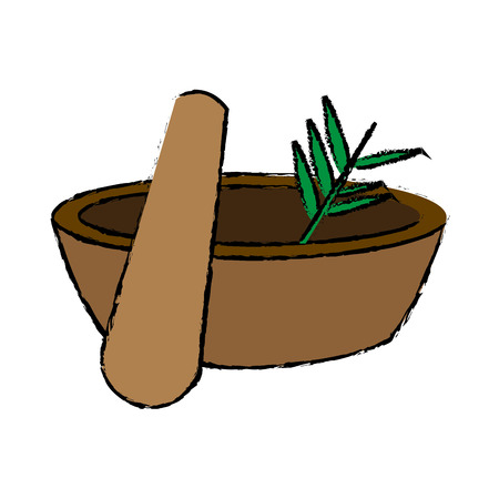 mortar spa herbal nature care treatment vector illustrationのイラスト素材