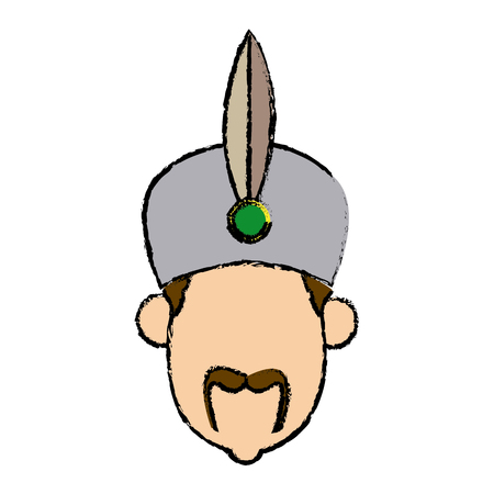 man with turban mustache nativity vector illustrationのイラスト素材