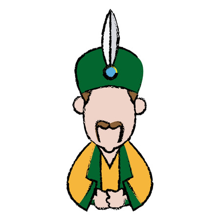 cartoon wise king man of orient christian design vector illustrationのイラスト素材