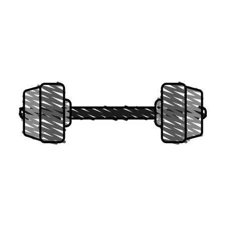 Barbell doodle over white background vector illustrationのイラスト素材